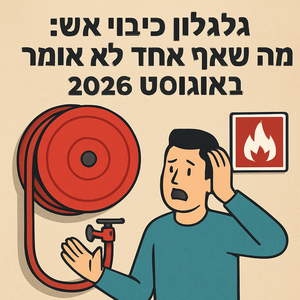 Illustrative image for a support article about 'גלגלון כיבוי אש: מה שאף אחד לא אומר באוגוסט 2026' in the general field.